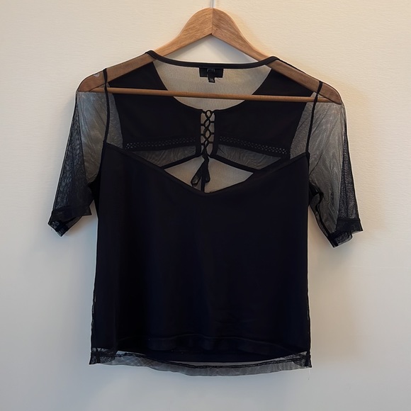 River Island Embroidered Mesh Top - Picture 6 of 6